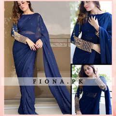 Chiffon Saree - Pearls Touching Work Saree