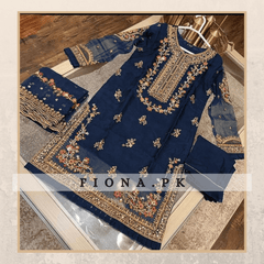 Organza Fabric Heavy Embroidered with Embroidered Dupatta - 3PC